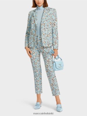 Marc Cain Asennettu bleiseri, jossa on kaikki painatus ilmakehän sininen vaatteet V0LL48209 Marc Cain Helsinki
