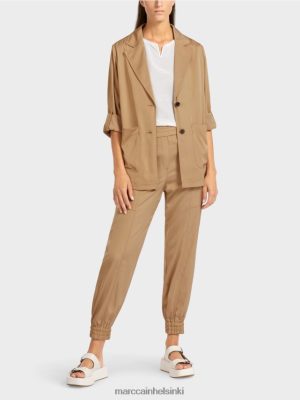 Marc Cain Blazer-takki rullattuilla hihoilla kevyt savi ruskea vaatteet V0LL48387 Marc Cain Vaatteet