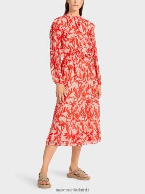 Marc Cain Flounce -hame kukkakuviolla kirkas ruskea vaatteet V0LL48500 Marc Cain Helsinki