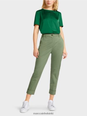 Marc Cain Franca -housut rypistymällä ja mansetissa mystinen vihreä vaatteet V0LL48656 Marc Cain Helsinki