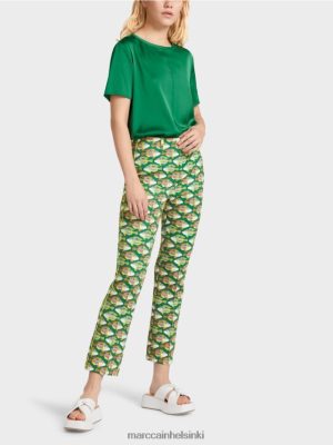 Marc Cain Frederica Animal Print Jersey -housut tumma sammal Green vaatteet V0LL48668 Marc Cain Helsinki