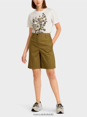 Marc Cain "Harkitse yhdessä" shortsit keltainen Oliv vaatteet V0LL48707 Marc Cain Helsinki