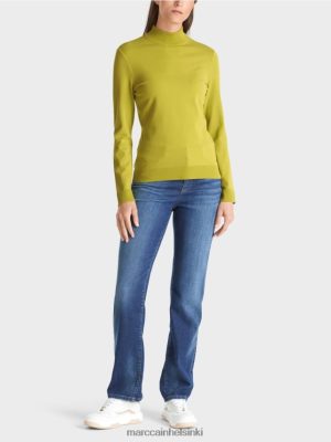 Marc Cain Hieno "mietiskele yhdessä" villapaita kirkas oliivinvihreä vaatteet V0LL481075 Marc Cain Mekko