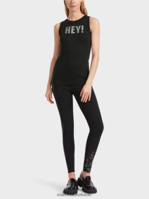 Marc Cain Hihaton yläosa glitter -tulostuksella musta vaatteet V0LL481268 Marc Cain Helsinki