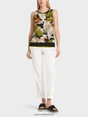 Marc Cain Hihaton yläosa trooppisella painatuksella syvä oliivinvihreä vaatteet V0LL481399 Marc Cain Mekko