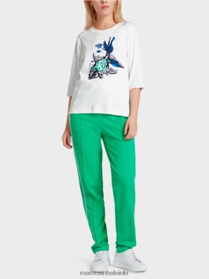 Marc Cain Ilmava T-paita mesh-insertillä valkoinen vaatteet V0LL481361 Marc Cain Helsinki