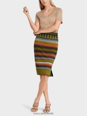 Marc Cain Kapea hame "Neulottu Saksassa" syvä oliivinvihreä vaatteet V0LL48487 Marc Cain Mekko