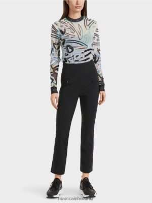 Marc Cain Kapeat housut fengyi vyötärönauhan kanssa musta vaatteet V0LL48564 Marc Cain Vaatteet