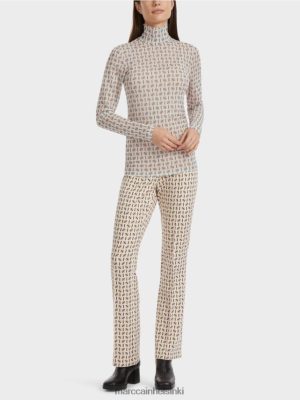 Marc Cain Kuvahutos rullakaula-t-paita tumma kerma vaatteet V0LL481278 Marc Cain Vaatteet