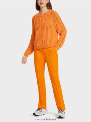 Marc Cain Kuvioitu villapaita "Neulottu Saksassa" kirkkaan oranssi vaatteet V0LL481177 Marc Cain Mekko