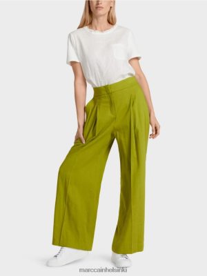 Marc Cain Laskatut pellavahousut syvä oliivinvihreä vaatteet V0LL48638 Marc Cain Helsinki