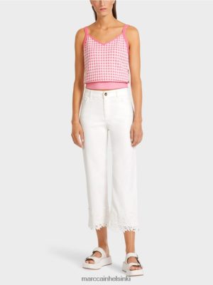 Marc Cain "Mieti uudelleen" koristeelliset helmfarkut valkoinen vaatteet V0LL48807 Marc Cain Vaatteet