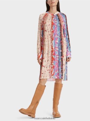 Marc Cain "Mieti uudelleen" laskostettu mekko pimeä kesätaivas vaatteet V0LL4821 Marc Cain Vaatteet