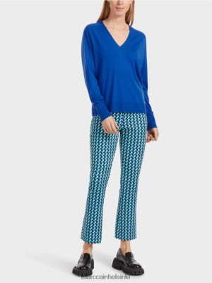 Marc Cain "Mieti uudelleen" neulottu villapaita Kirkas kuninkaallinen vaatteet V0LL481058 Marc Cain Helsinki