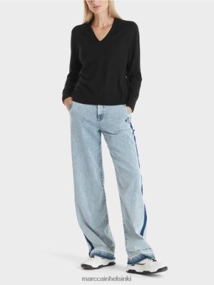 Marc Cain "Mieti uudelleen" neulottu villapaita musta vaatteet V0LL481108 Marc Cain Mekko