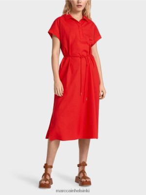 Marc Cain "Mieti uudelleen" -paita mekko palo punainen vaatteet V0LL4867 Marc Cain Mekko