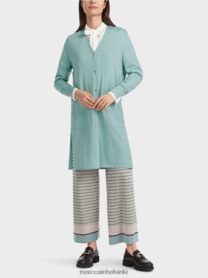 Marc Cain "Mieti uudelleen" villa neuletakki tumman taivaansininen vaatteet V0LL48342 Marc Cain Vaatteet