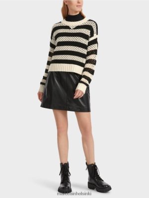 Marc Cain "Mieti uudelleen" villapaita musta/mantelimaito vaatteet V0LL481055 Marc Cain Helsinki