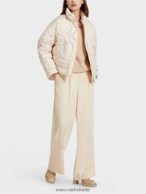 Marc Cain "Mieti uudelleen yhdessä" tikattu takki creme vaatteet V0LL48294 Marc Cain Vaatteet