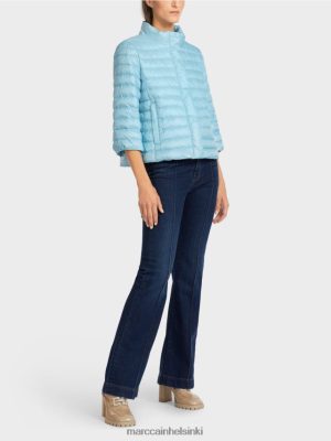 Marc Cain "Mieti uudelleen yhdessä" tikattu takki ilmakehän sininen vaatteet V0LL48301 Marc Cain Mekko