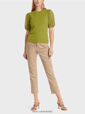 Marc Cain Naisellinen "harkita uudelleen" villapaita syvä oliivinvihreä vaatteet V0LL481145 Marc Cain Helsinki