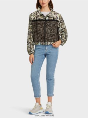 Marc Cain Naisellinen kuvio-sekoitus Zip-up -takki pehmeä kattoikkuna vaatteet V0LL48414 Marc Cain Vaatteet