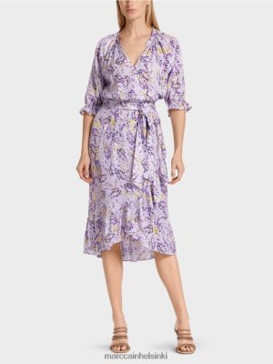 Marc Cain Painettu mekko, jolla on käärevaikutus kirkas lila vaatteet V0LL4880 Marc Cain Helsinki
