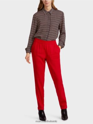 Marc Cain Pellavahousut lenkkeily vyötärönauhalla syvänpunainen vaatteet V0LL48613 Marc Cain Mekko