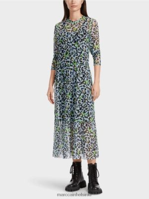 Marc Cain Pitkä mekko porrastetulla hameella pehmeä jauhe sininen vaatteet V0LL4826 Marc Cain Helsinki