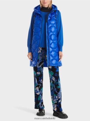 Marc Cain Pitkä "mietiskele yhdessä" tikattu liivit Kirkas kuninkaallinen vaatteet V0LL48219 Marc Cain Vaatteet