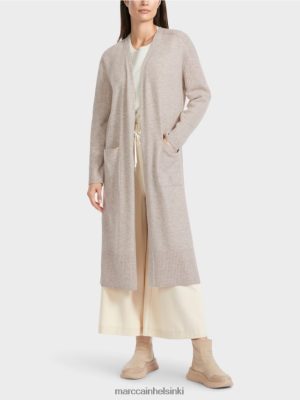Marc Cain Pitkä neulottu "Mieti uudelleen" -takki kevyt kivi vaatteet V0LL48337 Marc Cain Mekko