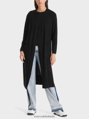 Marc Cain Pitkä neulottu "Mieti uudelleen" -takki musta vaatteet V0LL48335 Marc Cain Helsinki