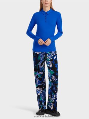 Marc Cain Polopaita uritetussa paidassa Kirkas kuninkaallinen vaatteet V0LL481241 Marc Cain Helsinki