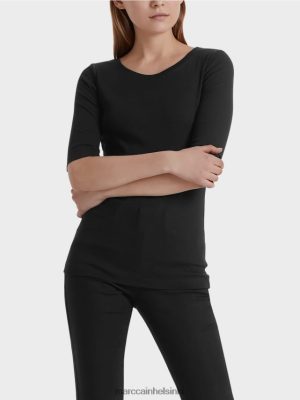 Marc Cain Pyöreä kauluspaita lyhyillä hihoilla musta vaatteet V0LL481480 Marc Cain Mekko