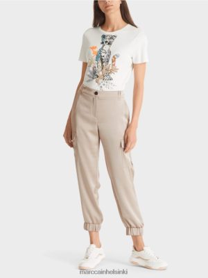 Marc Cain Ridder "harkitsee yhdessä" housut lämmin kivi vaatteet V0LL48573 Marc Cain Vaatteet