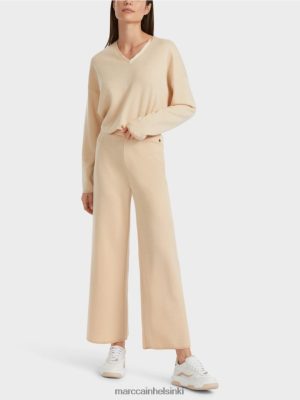 Marc Cain Saksassa neulotut villahousut tumma kerma vaatteet V0LL48547 Marc Cain Mekko