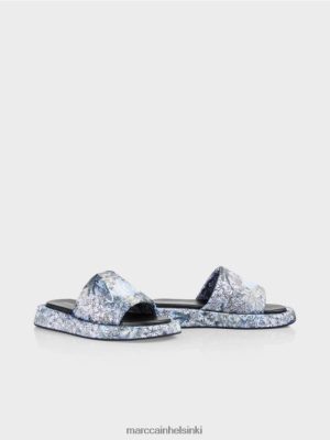 Marc Cain Sandaalit kukka -suunnittelussa kevyt jauhe sininen jalkineet V0LL481629 Marc Cain Vaatteet