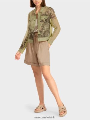 Marc Cain See läpinäkyvä takki kukkakiinnolla pehmeä hengitys vaatteet V0LL48396 Marc Cain Vaatteet