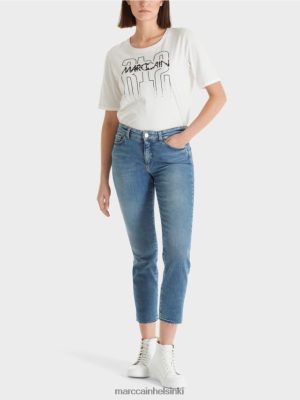 Marc Cain Silea "harkitsee yhdessä" farkut vintage -sininen vaatteet V0LL48786 Marc Cain Vaatteet