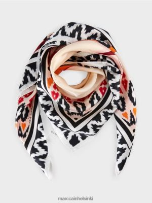 Marc Cain Silkkihuivi kukkapainatuksella creme lisävaruste V0LL481713 Marc Cain Vaatteet