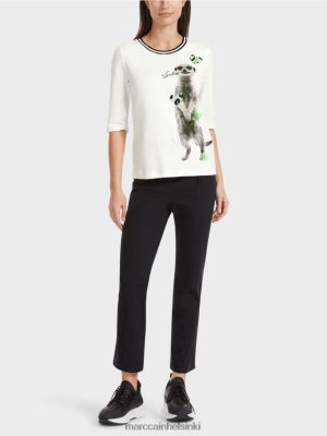 Marc Cain T-paita eläinkuviolla valkoinen vaatteet V0LL481302 Marc Cain Vaatteet