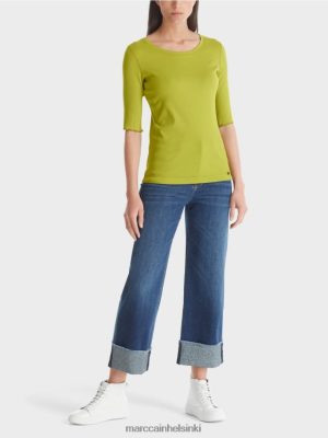 Marc Cain T-paita, jossa on 3/4 pituisia hihoja kirkas oliivinvihreä vaatteet V0LL481328 Marc Cain Helsinki