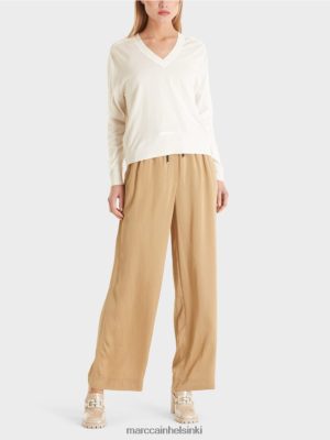 Marc Cain Tyylikäs hieno-sidonta V-kaula-aukko valkoinen vaatteet V0LL481154 Marc Cain Helsinki