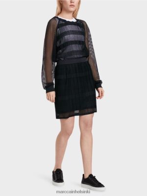 Marc Cain Tyylikäs minihame sifonkilla keskiyön sininen vaatteet V0LL48476 Marc Cain Helsinki