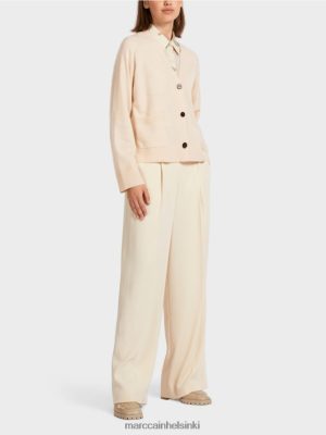Marc Cain Tyylikäs neuletakki sivurakoilla creme vaatteet V0LL48435 Marc Cain Vaatteet