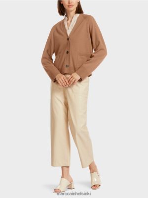 Marc Cain Tyylikäs neuletakki sivurakoilla kameli vaatteet V0LL48437 Marc Cain Helsinki