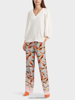 Marc Cain V-kaula "Mieti uudelleen pusero valkoinen vaatteet V0LL48891 Marc Cain Vaatteet