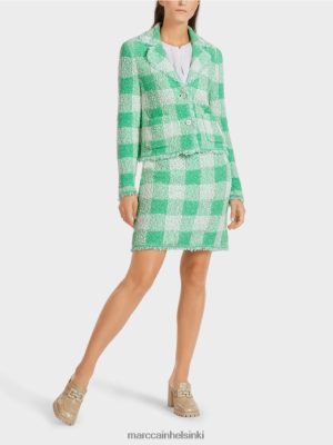Marc Cain Vichy Check Blazer "neulottu Saksassa" kirkas jade vaatteet V0LL48195 Marc Cain Vaatteet