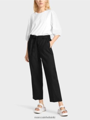 Marc Cain Wardha Paperbag -housut keskiyön sininen vaatteet V0LL48651 Marc Cain Vaatteet