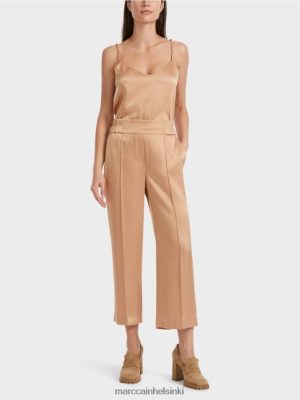 Marc Cain Washington Midi -pituudet leveät jalkahousut kirkas toffee vaatteet V0LL48546 Marc Cain Vaatteet